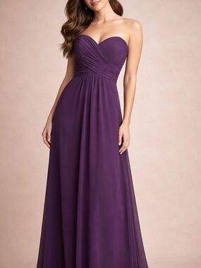 Allure Bridals Strapless Gown Amethyst Purple Bridesmaid Prom Dress
